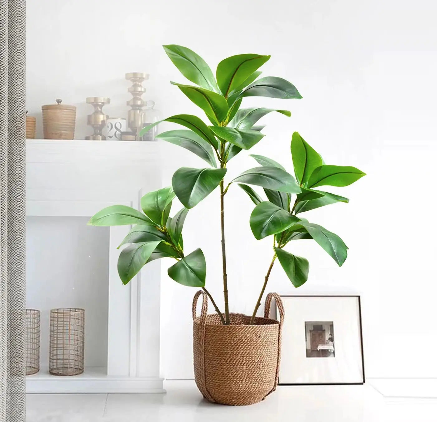 Árbol de Magnolia Artificial de 105 cm para Decoración de Interiores y Exteriores